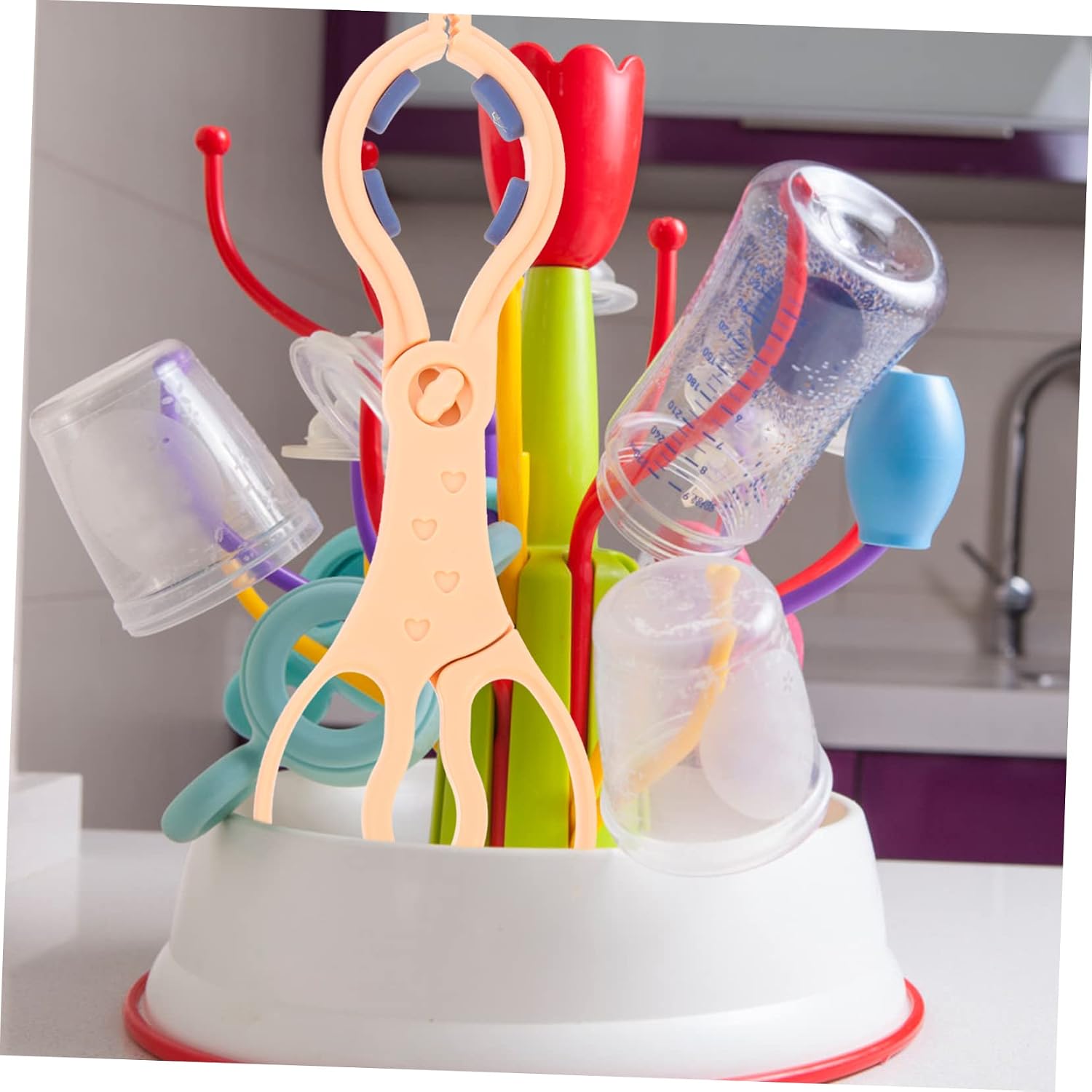 2pcs Detachable Baby Bottle Tong Non-Slip Design High-Temperature Resistant Feeding Bottle Clamp for Home Use and Travel