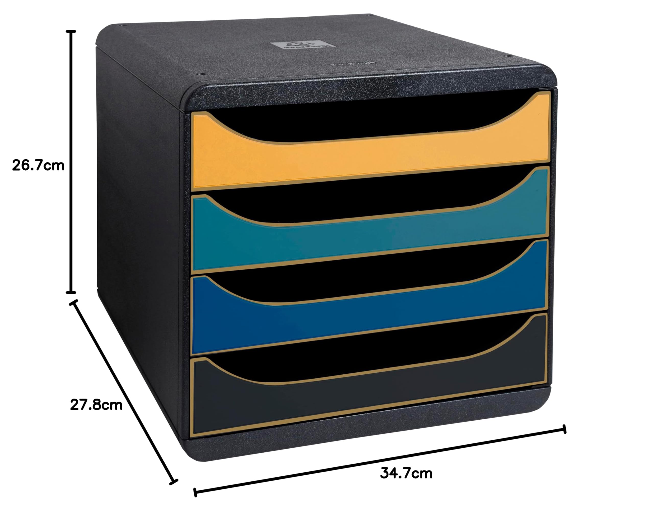 Exacompta - Réf. 310505D - Module de classement, de rangement BIG-BOX Néo Déco - Caisson 4 tiroirs pour document A4+ - Dimensions extérieures : Profondeur 34,7 x largeur 27,8 x Hauteur 26,7 cm