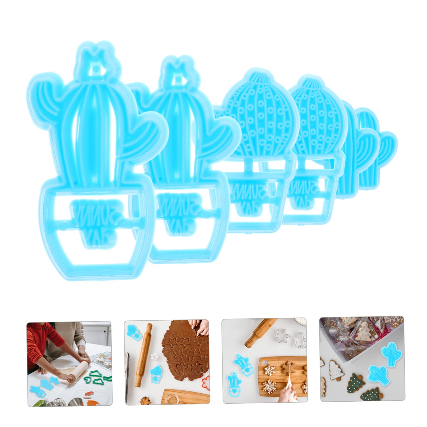 PRETYZOOM 30 STK Kaktus Schimmel Keksform Keksausstecher Selber Machen Schokoladenkekse Set Zur Herstellung Von Tonohrringen Kleine Keksform Gebäckschneider -Set Plastik Sky-Blue