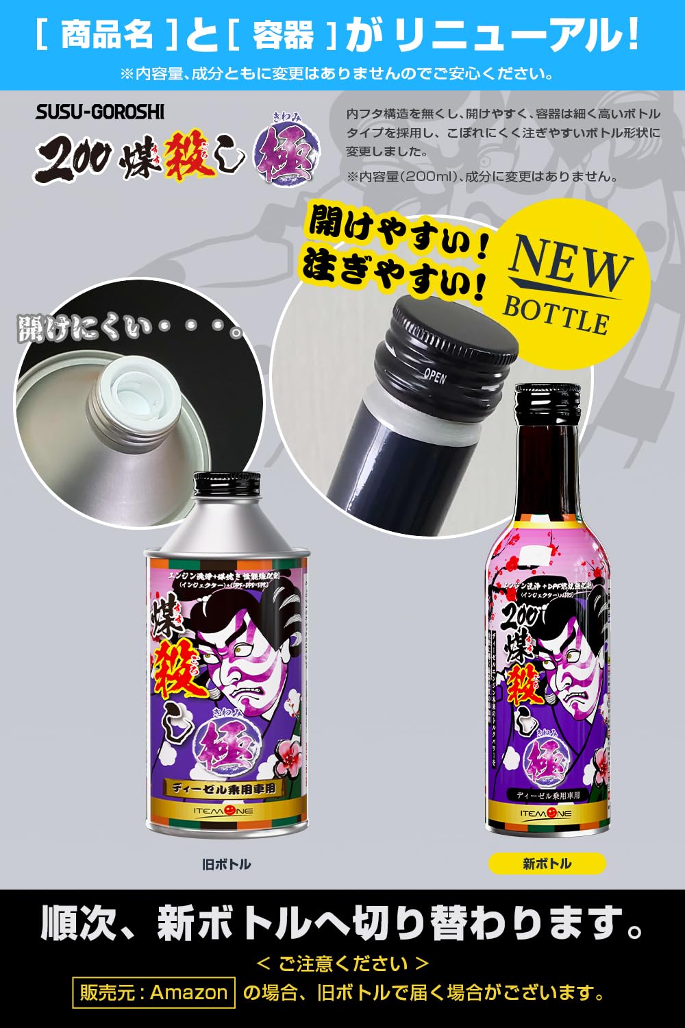 ディーゼル添加剤 煤殺し極 正規代理店！【煤殺し極 500ml】業界で話題のDPF専門店が開発した