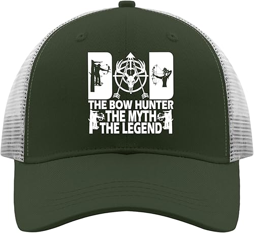 Sombrero de sol para mujer, sombrero de vaquero negro con texto en inglés "Dad The Bow Hunter, The Myth The Legend", para hombre, divertido sombrero