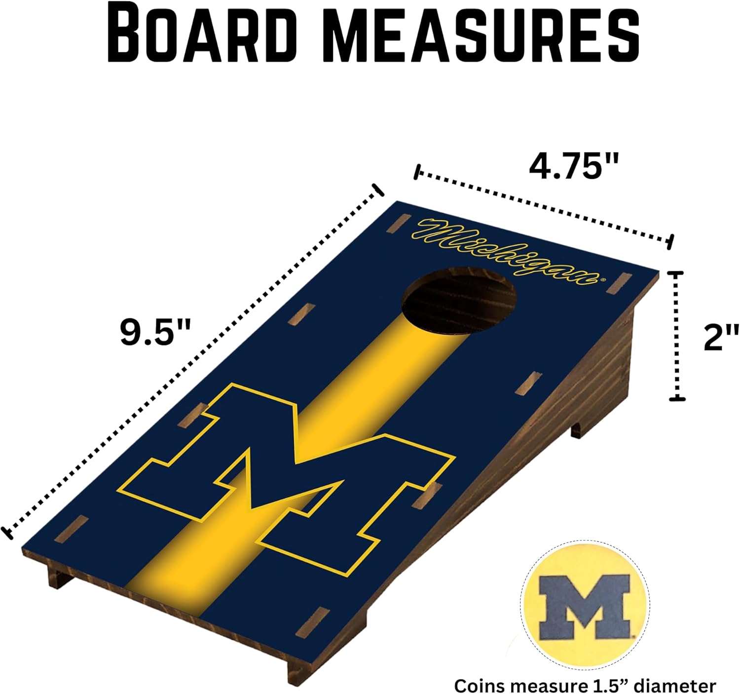 Fan Creations Michigan Football Field Tray and Tabletop Cornhole Game Bundle Entertain and Decorate to Show Your Wolverines Pride