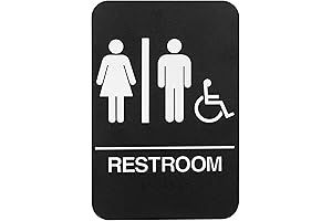 Unisex ADA Handicap Accessible Bathroom Sign, Self-Adhesive, Braille