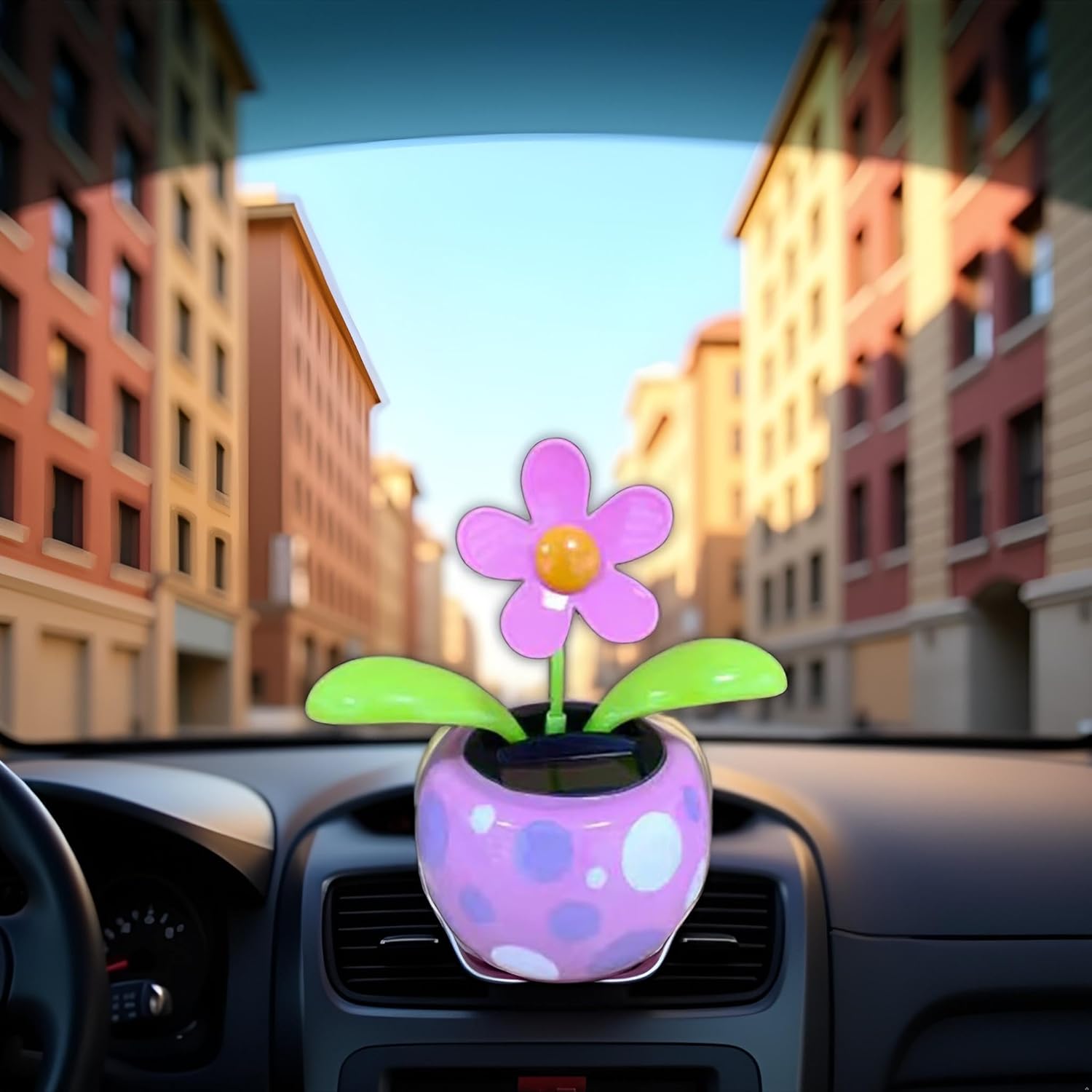 Solar Dancing Flower, Flower Solar Powered Dancing in Colorful Shape Flip Flap Animated Bobblehead Dancer Window Sun Catcher Car Dashboard Decor Solar Power Kits,Learning and Education