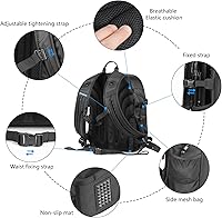 Vista 5 de Smatree Mochila profesional para DJI Drone y accesorios para drones, para cámara de acción G*pro y cámara de acción Osmo, Negro - Para DJI Air 3