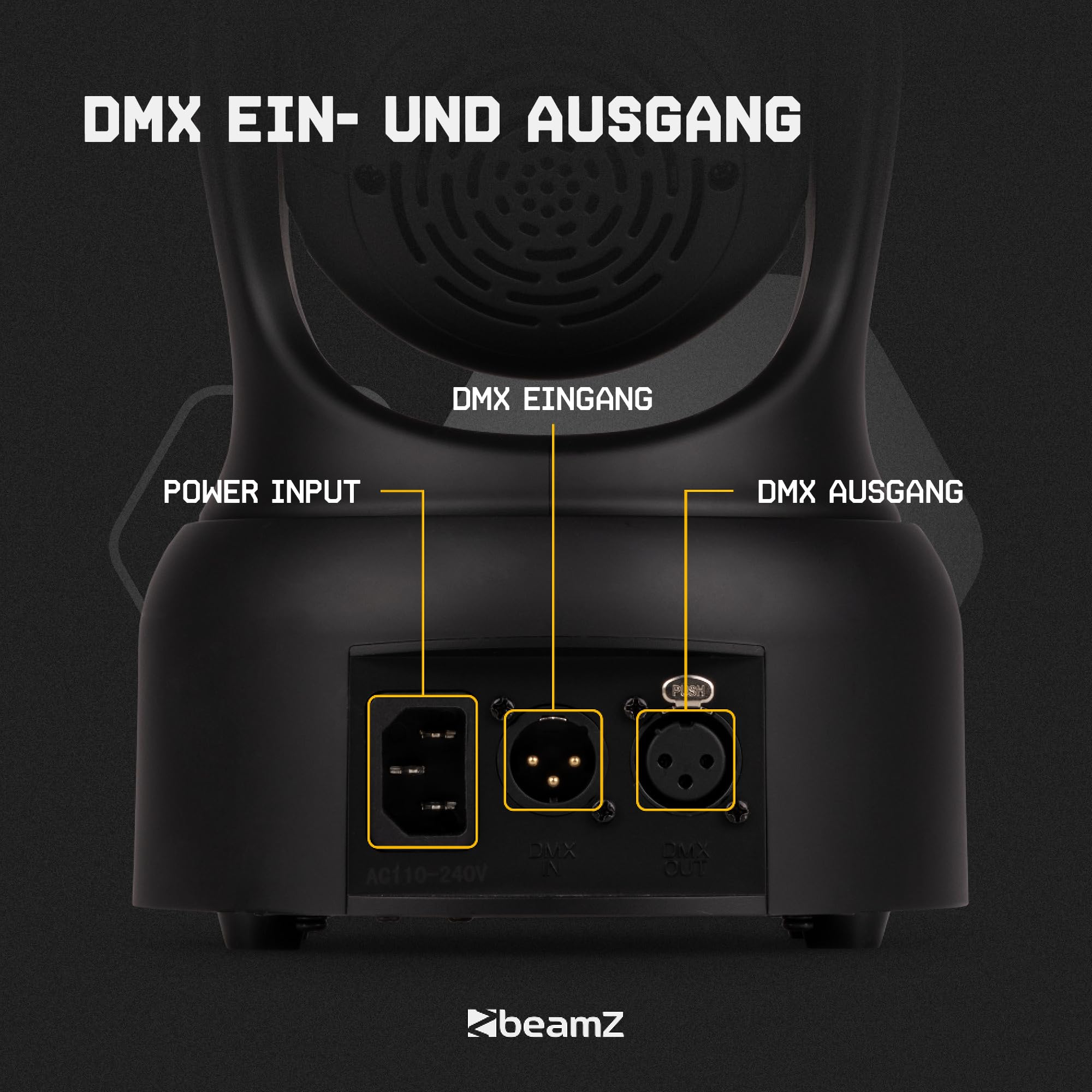 BeamZ NOVA68G-BK Moving Head Wash – Kompaktes Disco Licht, LED Moving Head mit 6x 8 Watt RGBW, Gobo & Farbrad – DMX Licht Musikgesteuert – DJ Lichtanlage für Party Lichter, Disco, Restaurant & Bühne