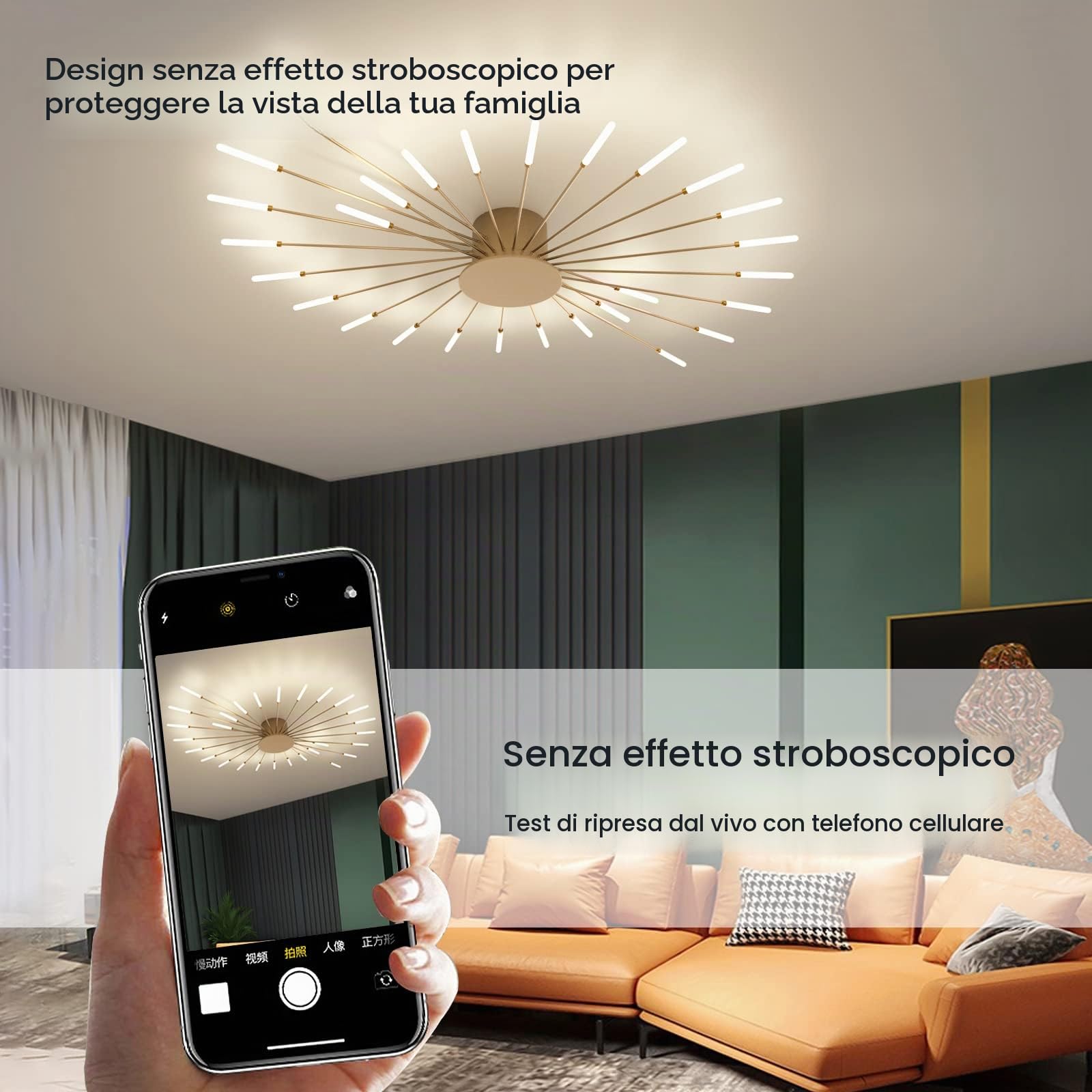 Plafoniera moderna a LED 42 teste Lampada da soffitto a incasso in oro Lampadari con paralume in acrilico per camera dei bambini Camera da letto Soggiorno Luce a forma di fiore neutra 4000K