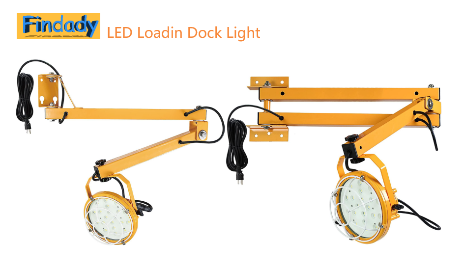 Luz LED Para Muelles De Carga 50W - 6000 Lúmenes, Brazo Plegable 40", Cabezal Giratorio 360°, IP65 Resistente Al Agua
