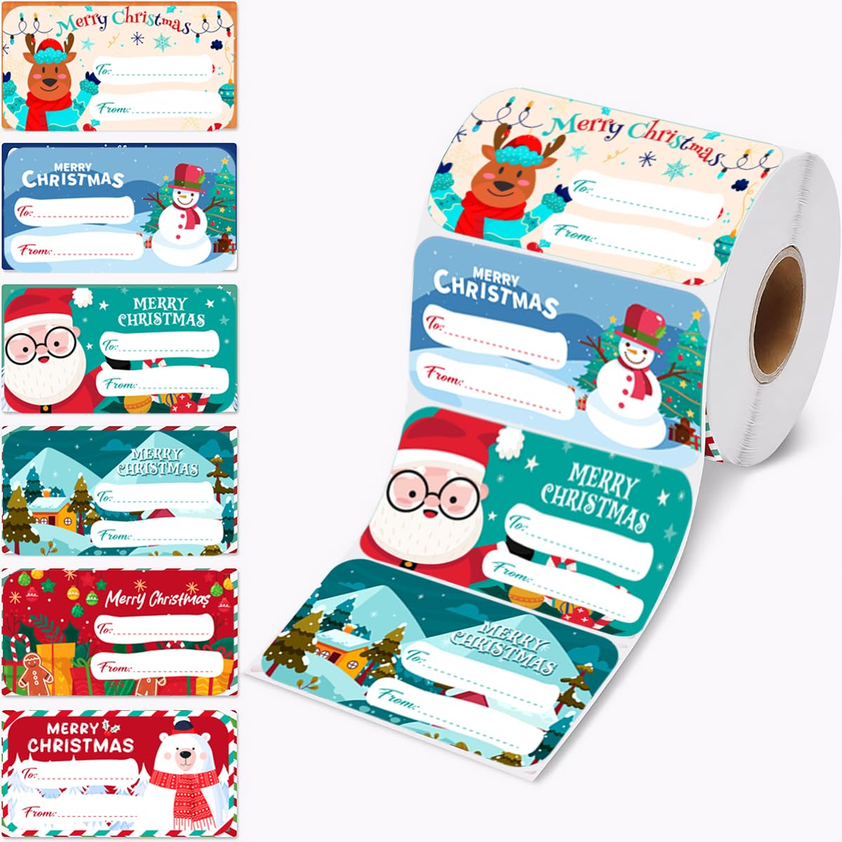 500 PCS Christmas Gift Tags Stickers Gifts for Christmas Women Men Christmas Decorations for Christmas Gift Bags Gift Wrap Personalized Decorations Holiday Gifts (3 x 1.6 Inch)