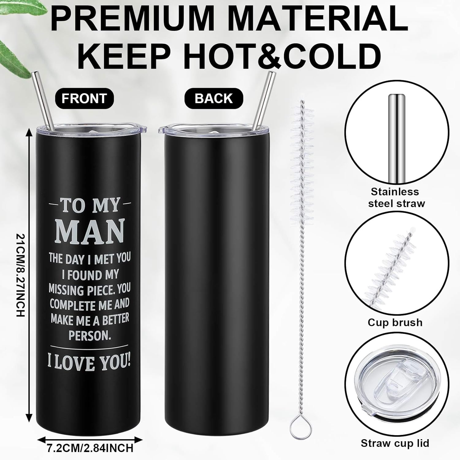 Geiserailie Dad Birthday Gift to My Man Gift Set for Father Husband Boyfriend Thank You Tumblers Socks Keychain Bracelet