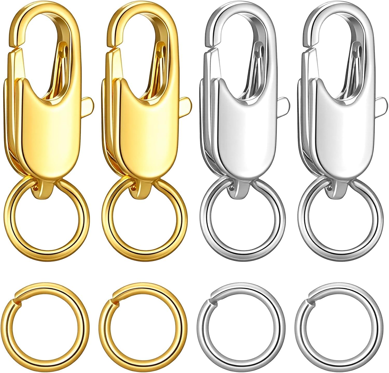 Vehyegoi Rose Gold 12 Pieces Of Stainless Steel Fishtail Buckle, Mini Specifications, Closed Connection Ring Is Strong And Durable, Suitable For Necklace And Bracelet Replacement, Handmade Jewelry Stitching.