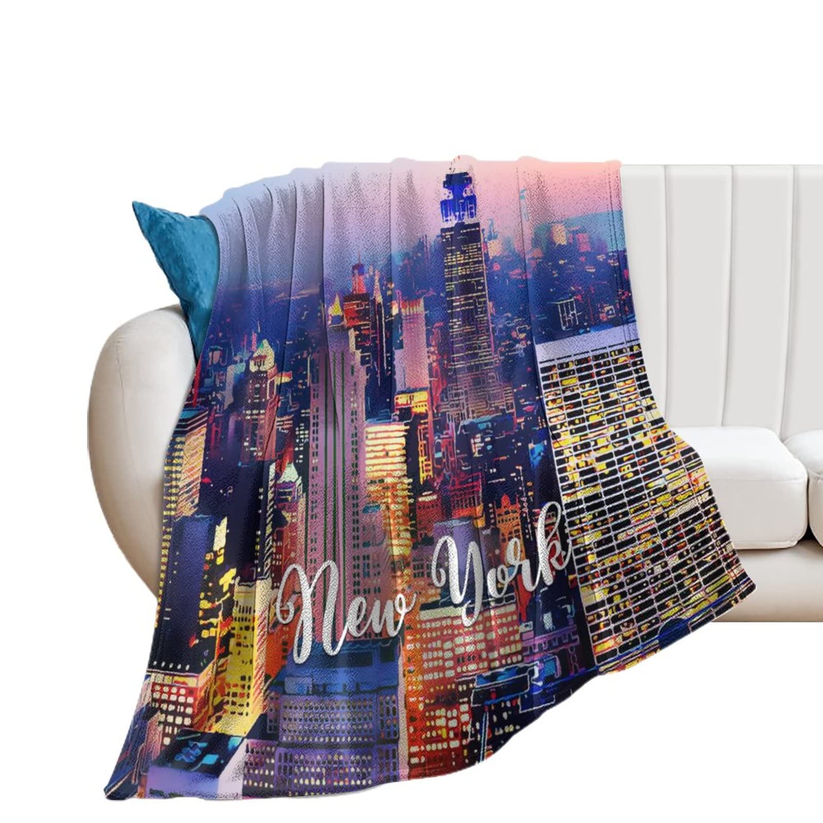 Couverture flanelle paysage New York : le cadeau idéal pour lit et sofa