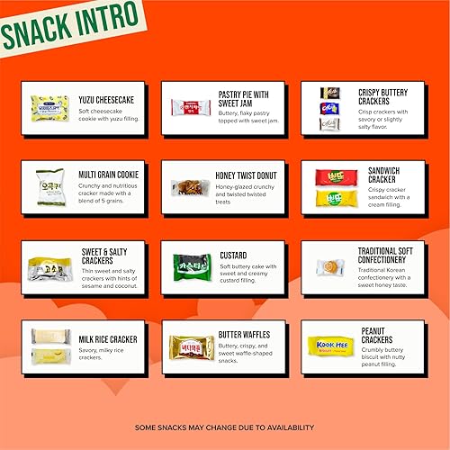 Miniatura 3 de Caja de aperitivos coreanos de 48 unidades, variedad de bocadillos coreanos envueltos individualmente con papas fritas, galletas, ramen y dulces