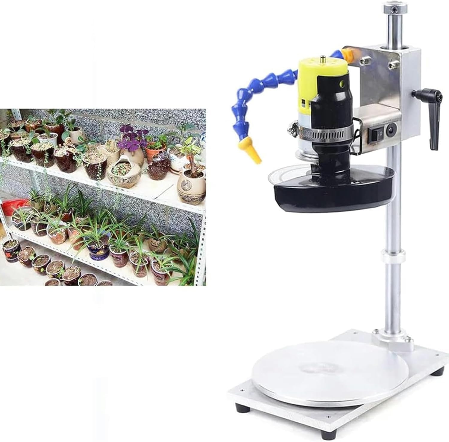 Cortador de botellas eléctrico, máquina de corte de vidrio multifunción, disco de 60 mm, 7 velocidades ajustables 2000-6000 rpm, profundidad máxima de corte de 30 mm, para vidrio y cerámica
