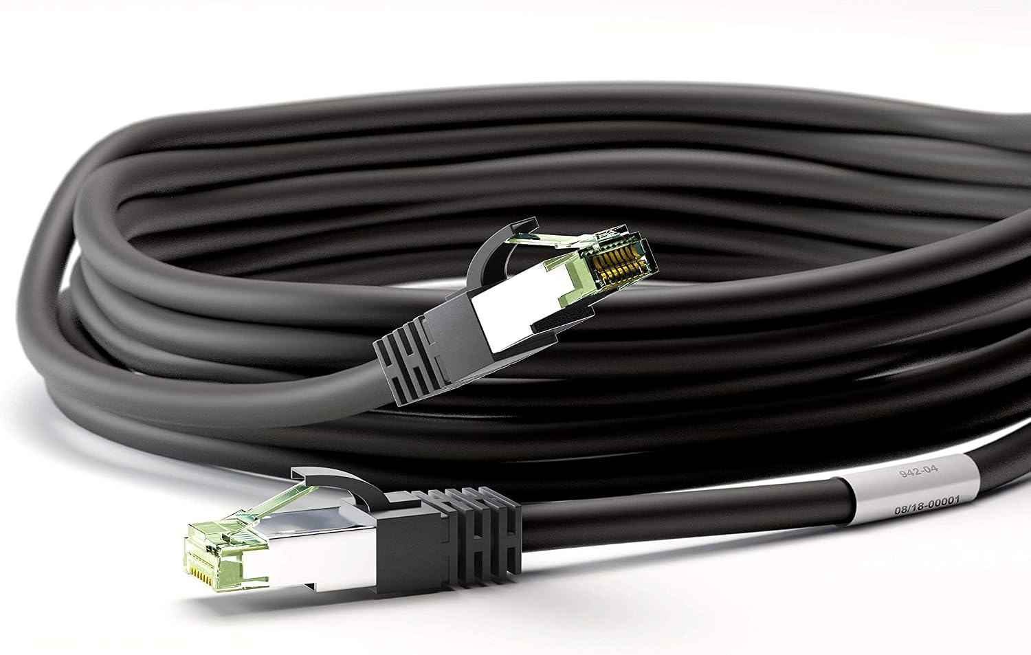 Goobay 66729 CAT 8.1 patch cable S/FTP (PiMF) black - LSZH halogen-free CU material, 25 metres - Image 5