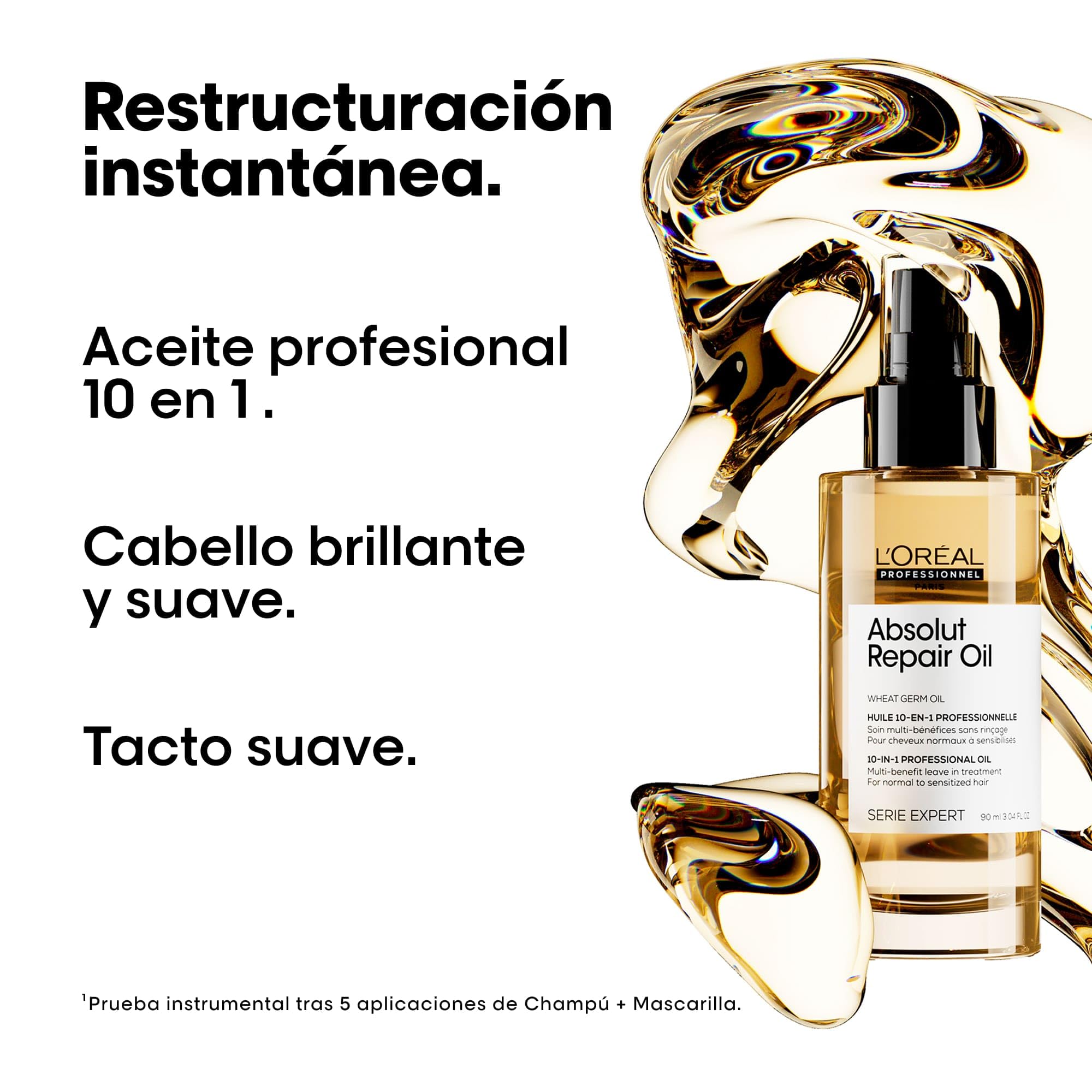 L'Oréal Professionnel Absolut Repair Aceite 10-en-1 Oil Tratamiento Reconstructor Pelo Seco Dañado 90ml