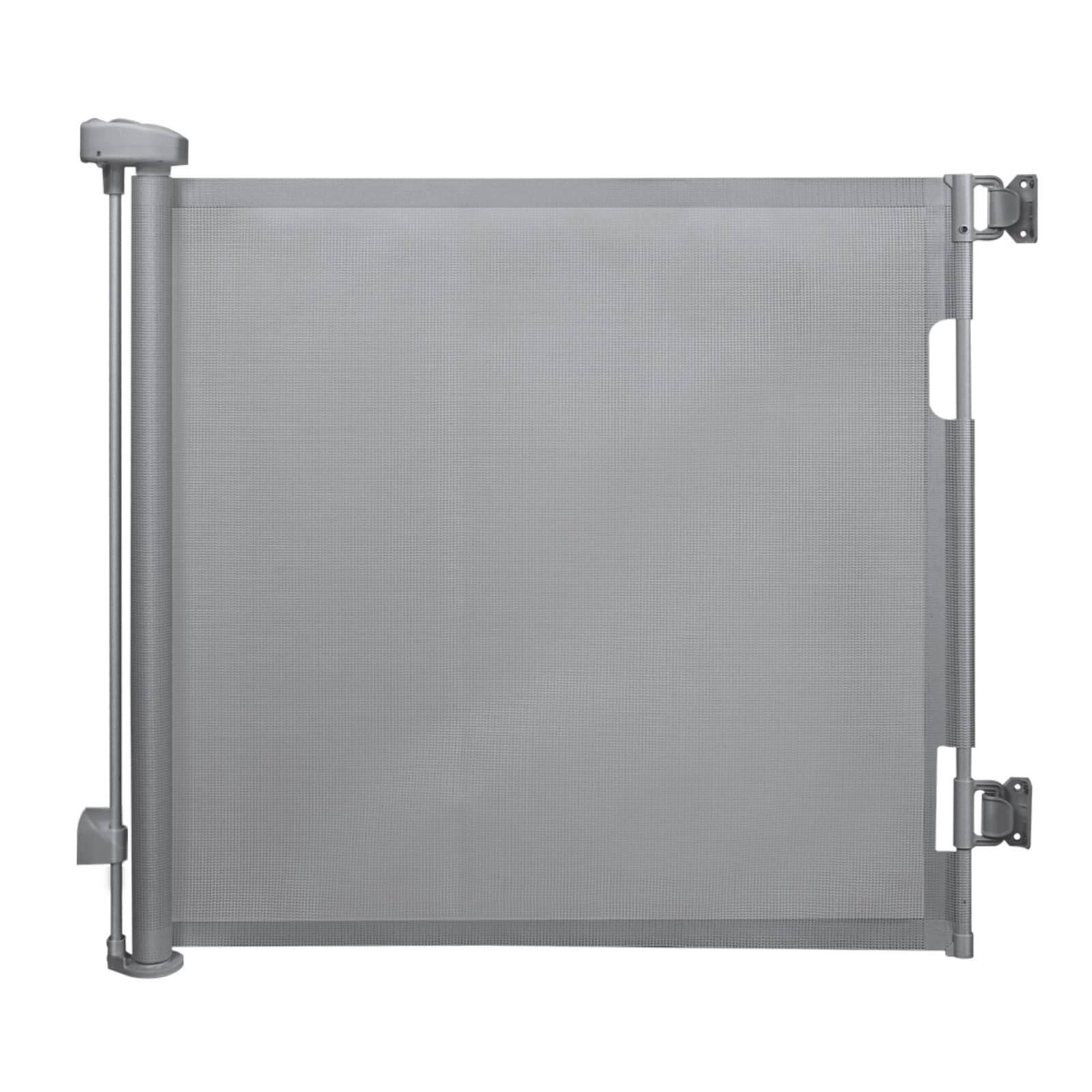 Eidoct Grey Retractable Baby & Pet Gate - Extends To 140Cm Wide X 86Cm Tall, One-Handed Operation For Doorways & Stairs | Indoor/Outdoor Safety Barrier For Children And Dogs (Grey)