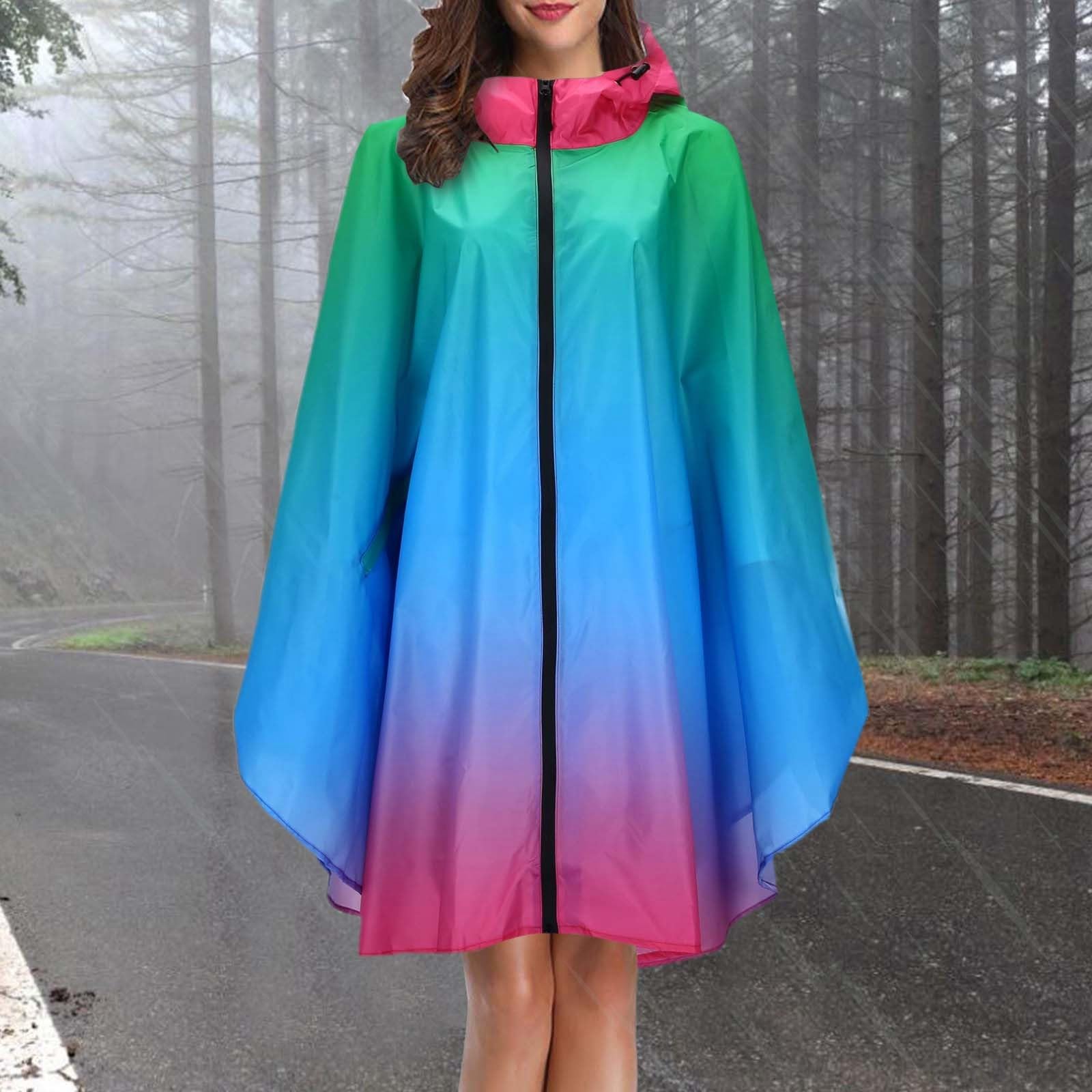 Generisch Poncho de lluvia unisex impermeable con cremallera, ligero