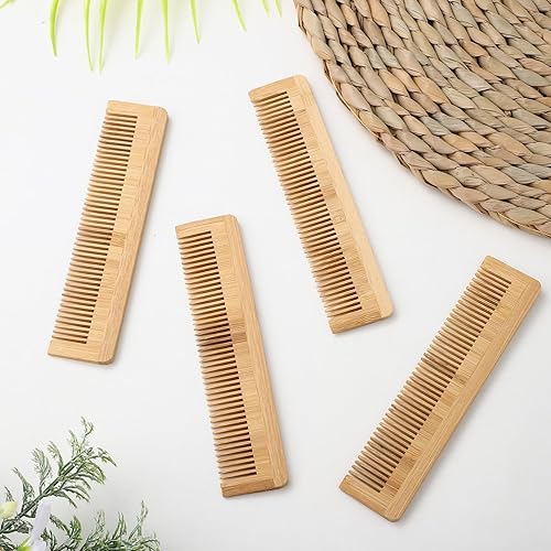 Miniatura 5 de 5 peines de madera de bambú antiestático peine de madera natural peine de madera natural bigote peinado bolsillo peine para mujeres hombres pelo