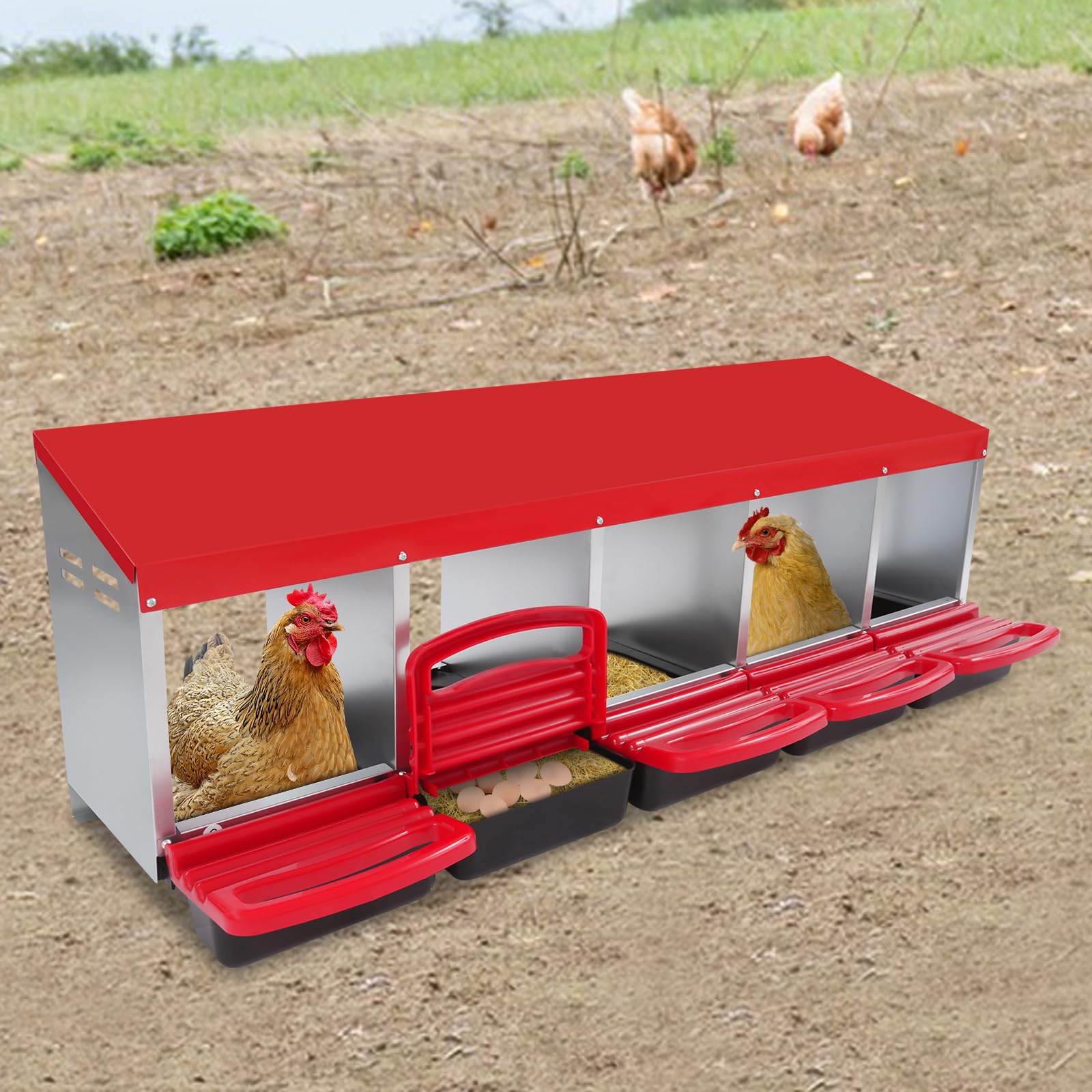Nido per Galline, Nido di Polli, 132 x 52 x 48 cm, Nido di Pollo, Nido di Legenest, Casetta di Nidificazione, può Essere Utilizzato in Case, Fattorie, Polli, Cortili