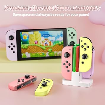 FASTSNAIL Switch Controller Charger for Nintendo Switch for JoyCons - White