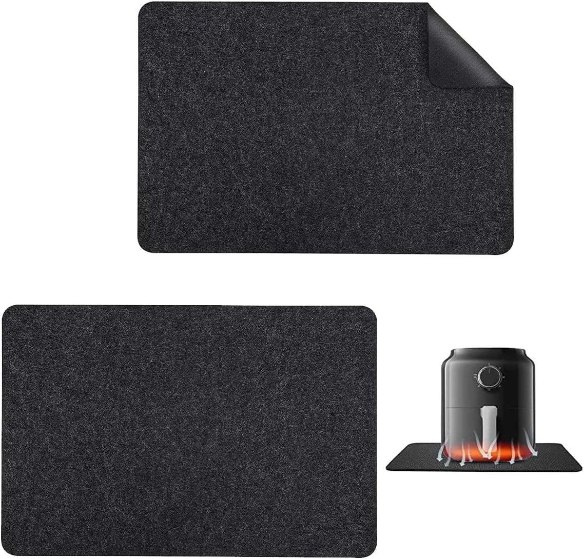 YQQZQ HeatResistant Kitchen Countertop Protector Mat,2 Pcs NonSlip Air Fryer Pads Heat Mat for