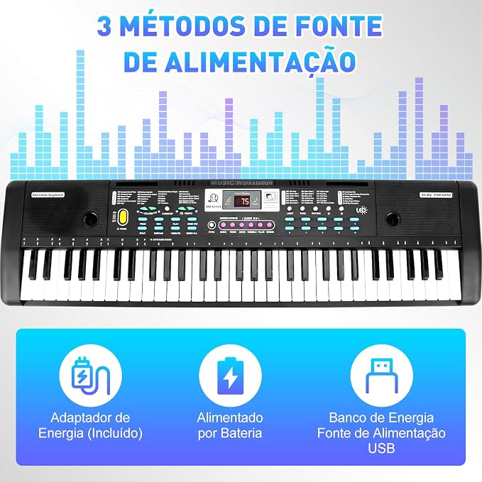 Detalhe do painel de controle com botões e microfone