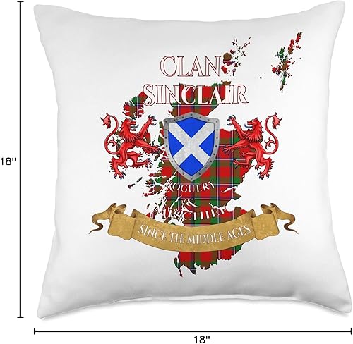 Miniatura 4 de Sinclair Scottish Family Clan Middle Age Mischief - Almohada de 18 x 18 pulgadas, multicolor