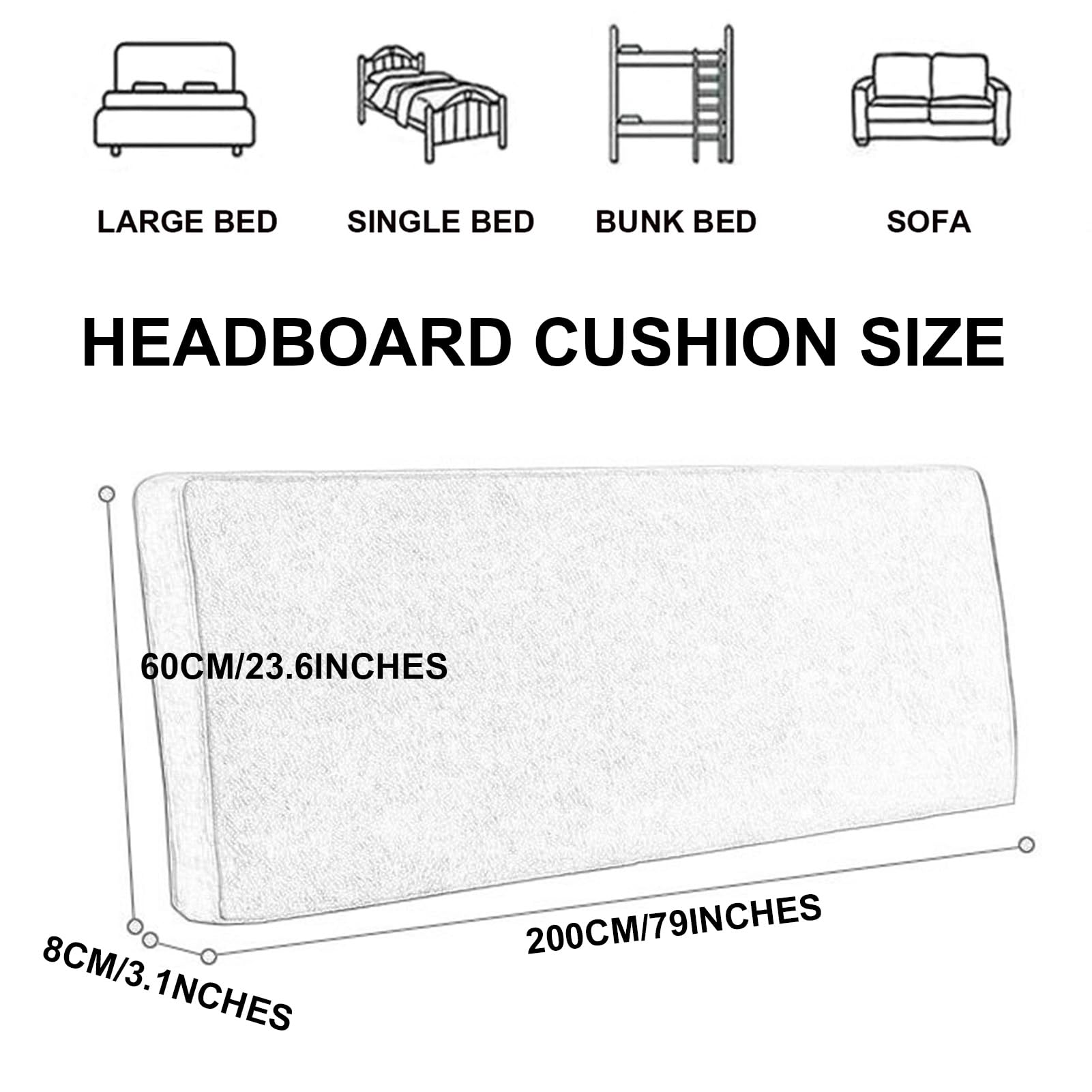 Cabecera De Rectángulo Almohada Soporte De Lectura Cama Tapizada | Posicionamiento,Almohada de Cuña Contra la Pared,Cabecera de Diván con Soporte Grande,Funda Removible