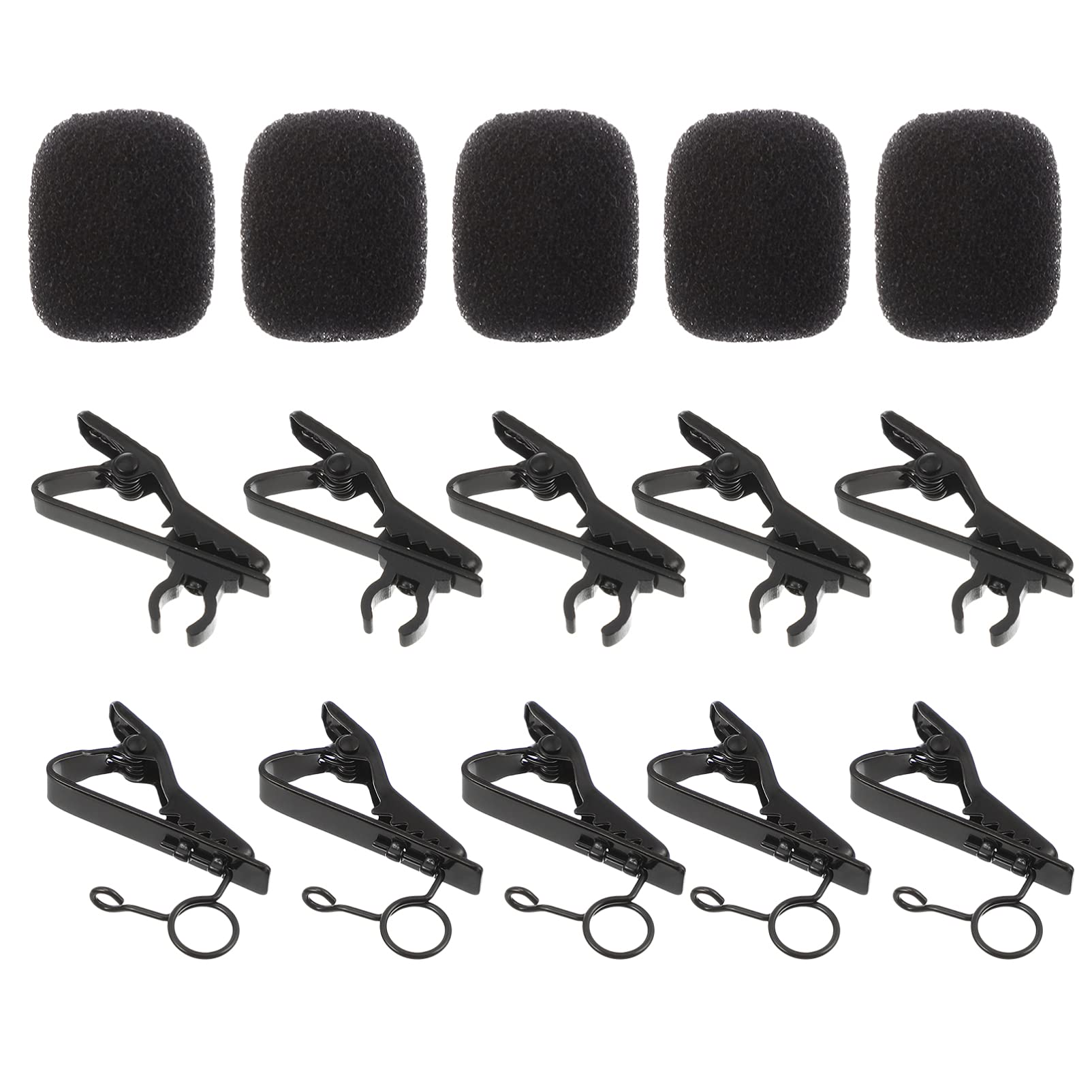 SWOOMEY 18Pcs Microphone Clip Set with High Density Sponge Covers for Enhanced Sound for Performances Speeches Online Chats and Conferences Secure and Easy to Use