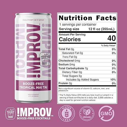 Miniatura 2 de IMPROV Cócteles sin alcohol, bebida sin alcohol de 12 onzas, mezclador de bebidas sin alcohol, vegano, sin gluten, cero prueba (paquete de 4)