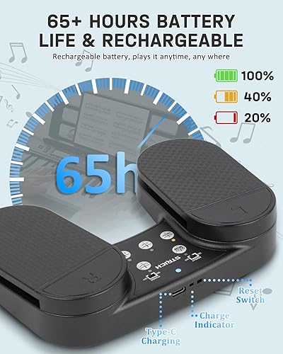 Miniatura 4 de STRICH - Pedal giratorio de página recargable, pedal inalámbrico STRICH para iPad, plataformas multimedia, teléfono inteligente, tabletas, PC