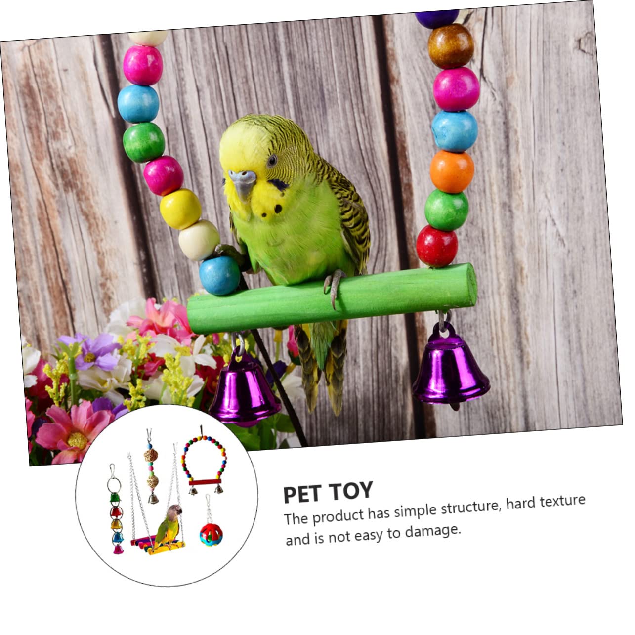 Beavorty 5pièces Jouets Mâcher Oiseaux Perroquets Accessoire Animal Compagnie Jouet Oiseaux
