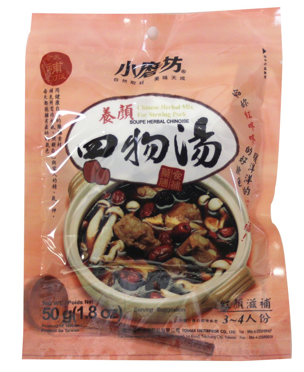 小磨坊養顏四物湯 Chinese herbal Mix for Stewing Pork soup 1.8 oz (Pack of 6)