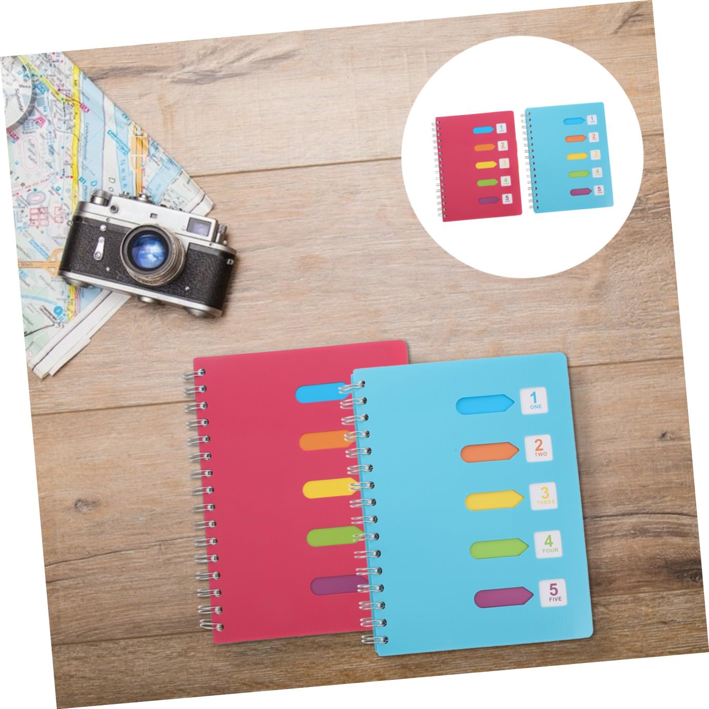 Cuaderno de Notas en Espiral A5, 2 Piezas de Papel para Diario