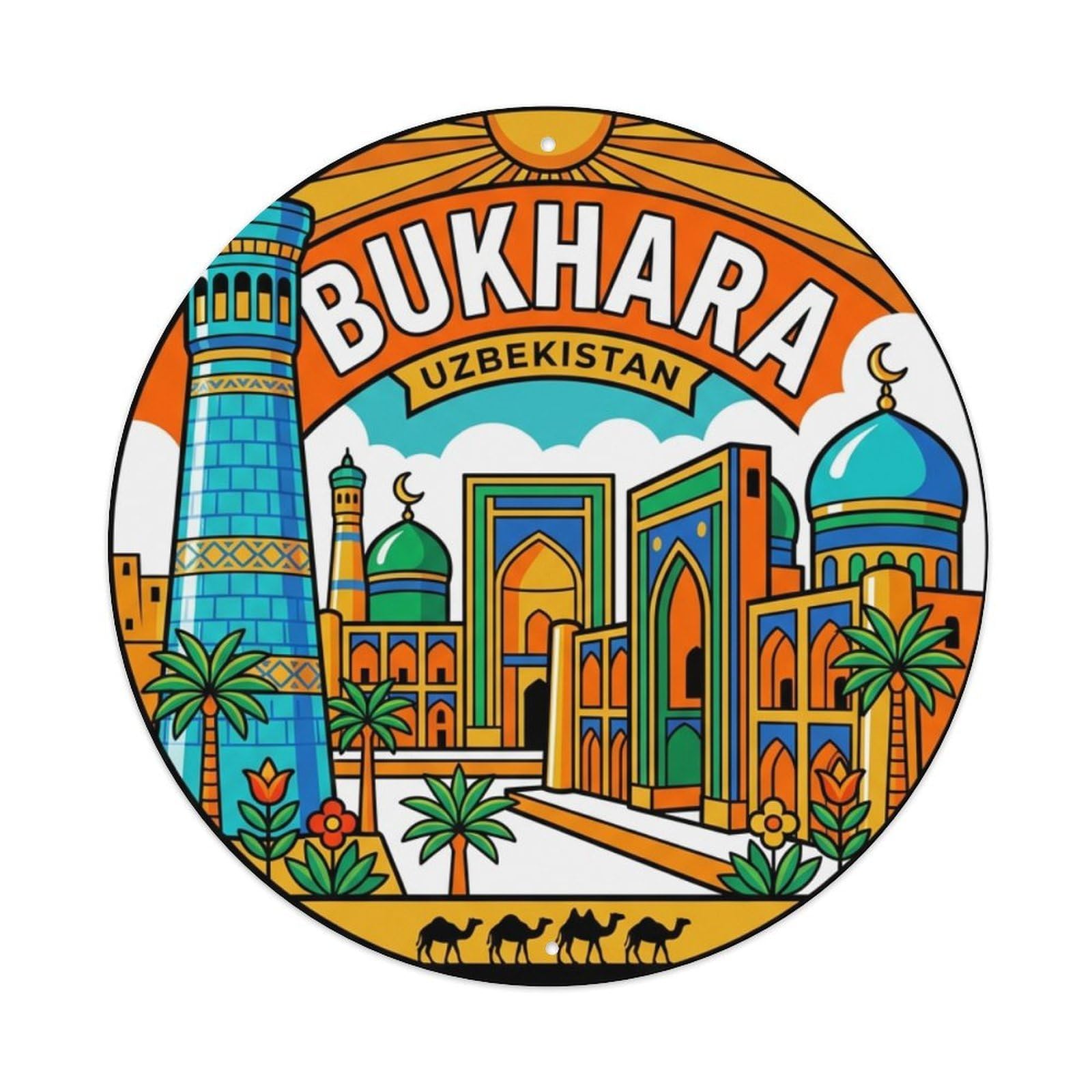 Retro Travel Uzbekistan Bukhara Metal Tin Sign