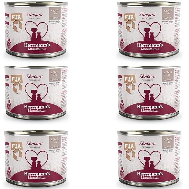 Foto 2 de 4 de Hermanns - Comida Húmeda Variedad Canguro o Conejo para Perros y Gatos - 100% Carne - 6 Unidades