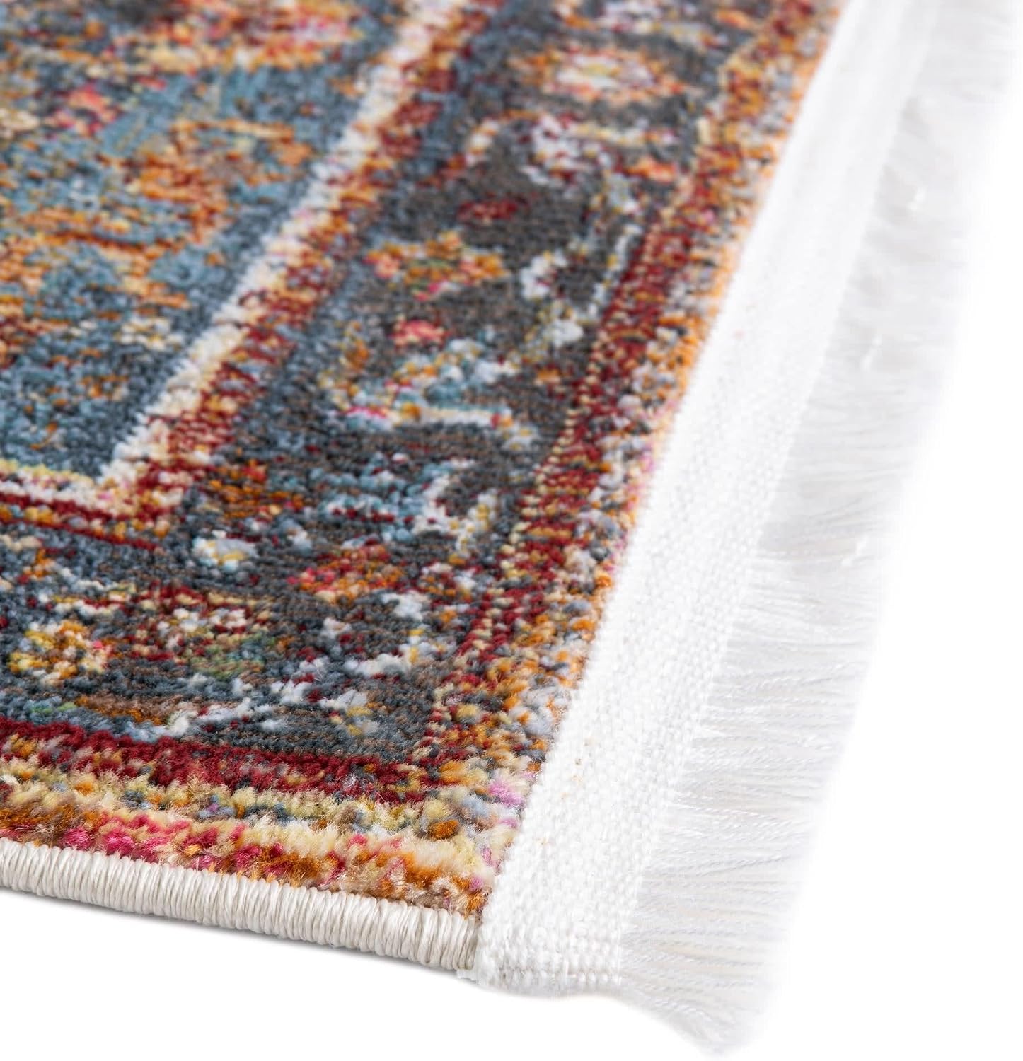 Unique Loom Baracoa Collection Area Rug - Miramar (2' 2" x 3' 1" Rectangle, Rust Red/ Blue)