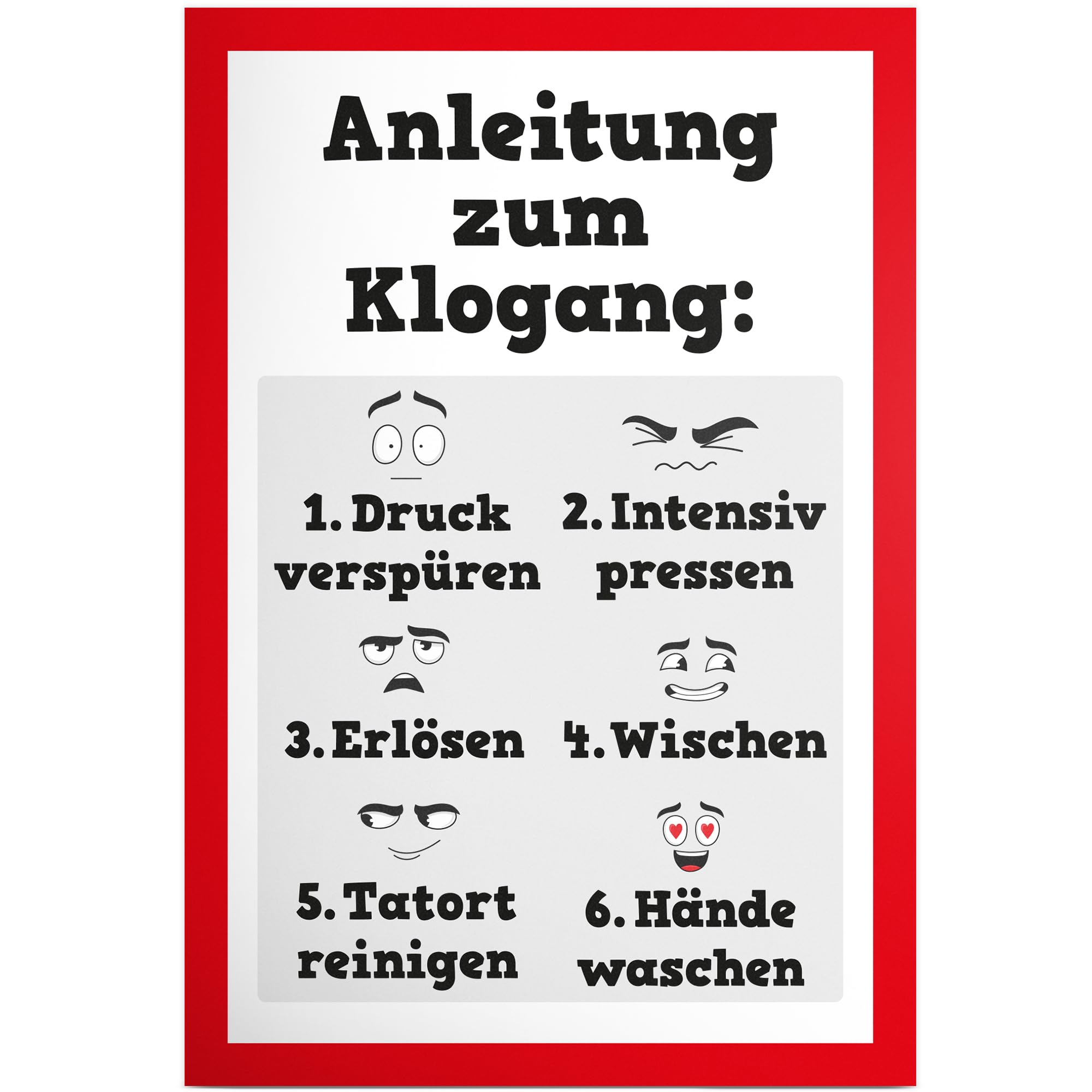 DankeDir! Anleitung Klogang - Kunststoff Schild 30 x 20 cm - WC Schild zum aufhängen Toilettenschild Toilette Klo Schild lustig Kloschild - Gästetoilette Türschild Wand witzig Deko Herren Gäste WC