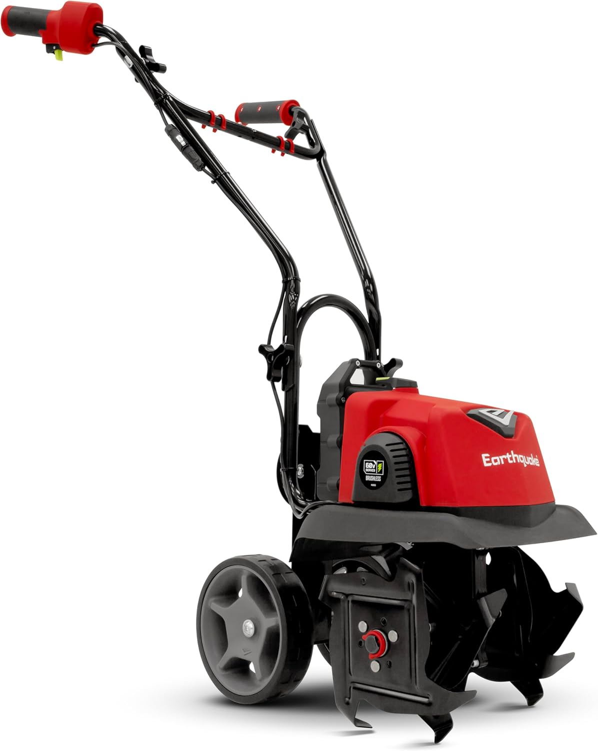 Earthquake 60V Cultivator with 4Ah Battery and Charger Included, Variable Speed Trigger, Adjustable Transport Wheels, Overhand Handlebars, U.S. Based Customer Support, 46091