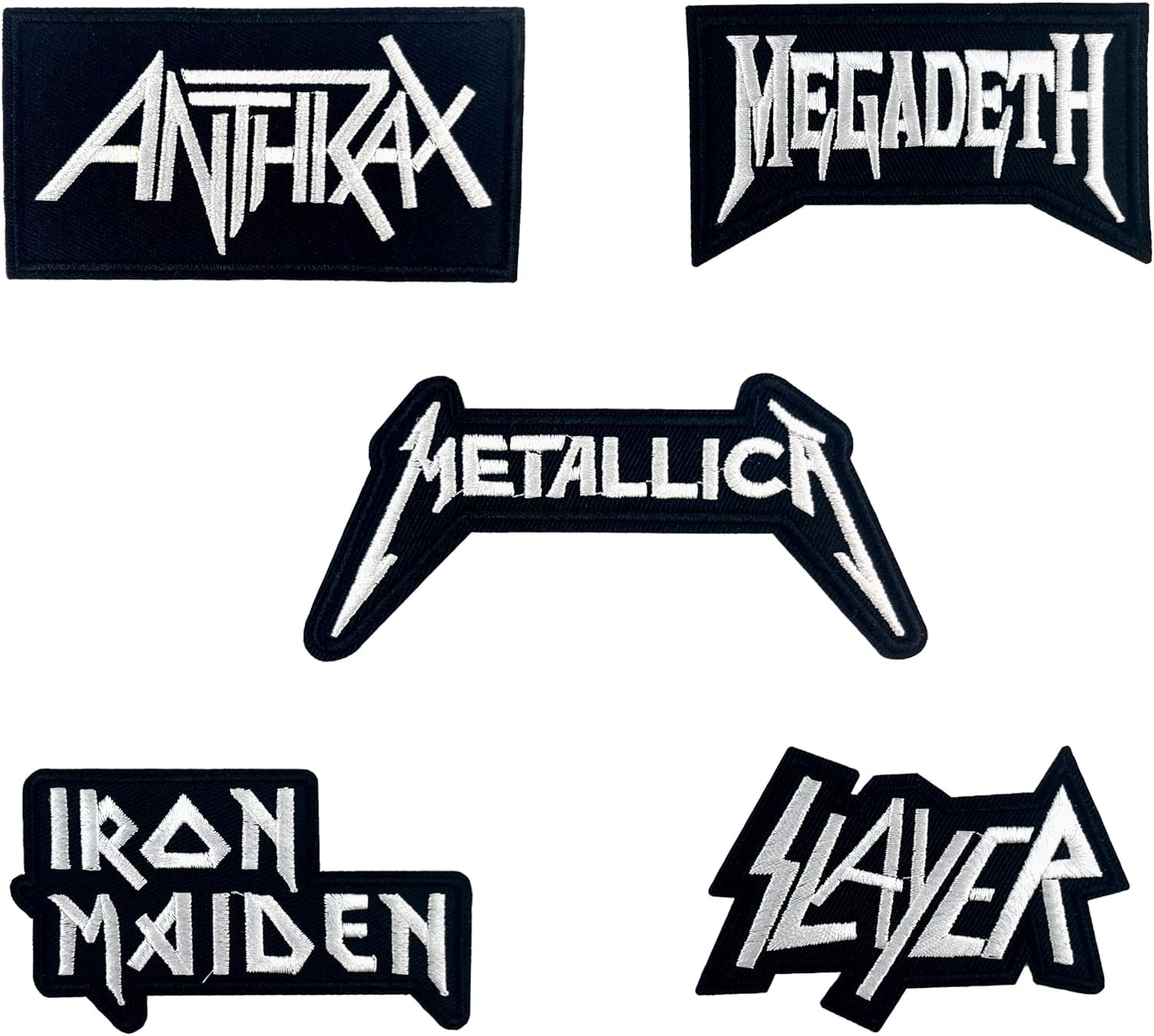 Masktore Thrash Metal Patches, Pack of 5 Band Patches, Rock Band Iron-On Patches