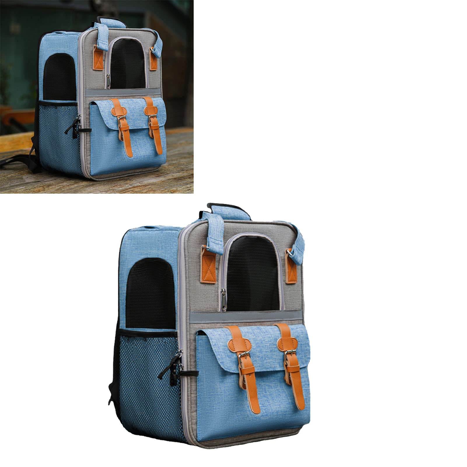 Borsa Zaino per Animali Domestici, Zaino per Gatti Comodo e di Grande capacità per i Cani in Movimento (BLUE)