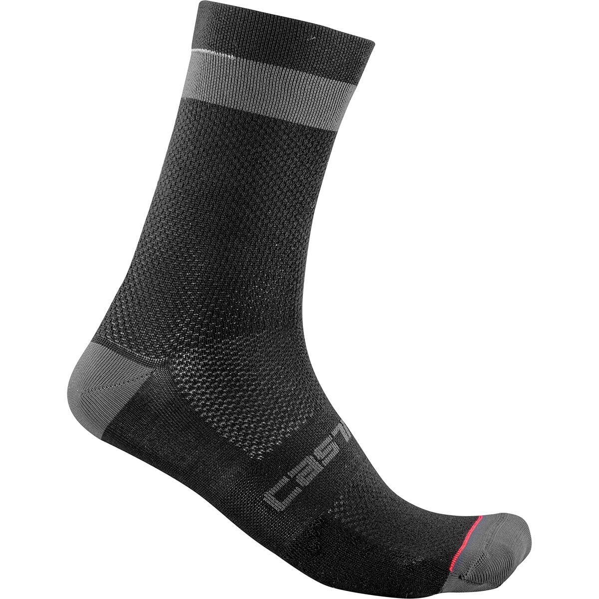CASTELLI 4521553-010 ALPHA 18 SOCK Socks Men's BLACK/DARK GRAY Size S/M
