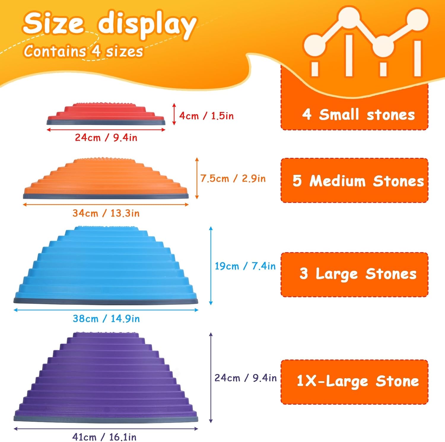 Stepping Stones for Kids, 13Pcs Toddler Stepping Stones for Toddlers 1-3, Non-Slip Plastic Balance Toddler Stepping for Children's, Best Gift for Kids Multicolor