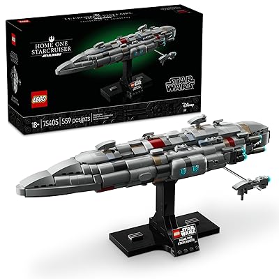 LEGO Star Wars Home One Starcruiser Building Set for Adults - Star Wars Collectibles Set with Display Stand - Building Kit with 559 Pieces - 75405