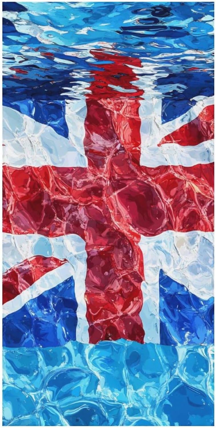 United Kingdom Flag in Water Beach Towels Oversized Jumbo Large Yoga Bath Towel for Pool Yoga Swim Body 160x80cm