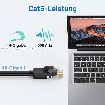 Cat6 LAN Cable Network Cable 0.5 m Set of 10 UTP 26AWG 500MHz with RJ45 Connectors - For Gaming E-Sports & Office Cat 6