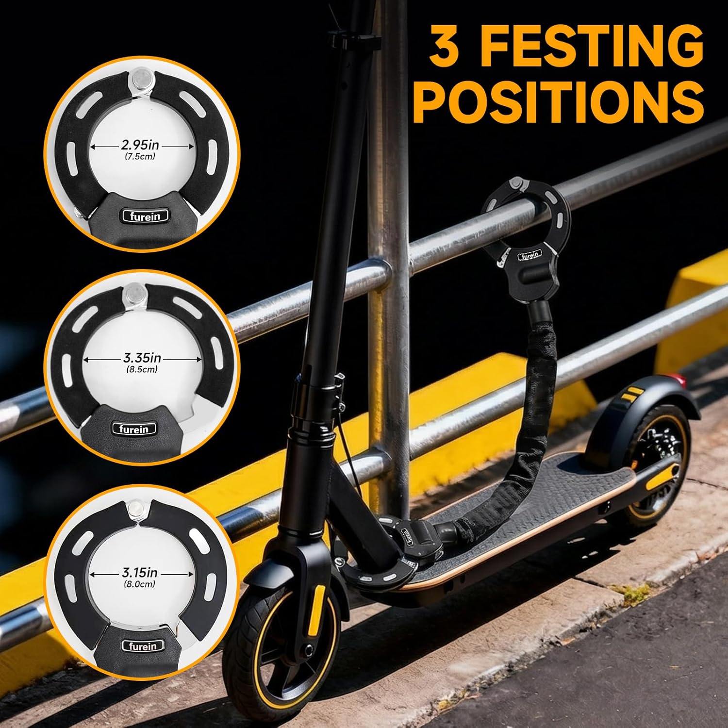 Scooter Lock,Scooter Locks Anti Theft with Scooter Bag,35.8 inch Heavy Duty Electric Scooter Locks,with 3 Key,Bike Locks High Security,Lock for Electric Scooter,E-Bikes,Motorcycles