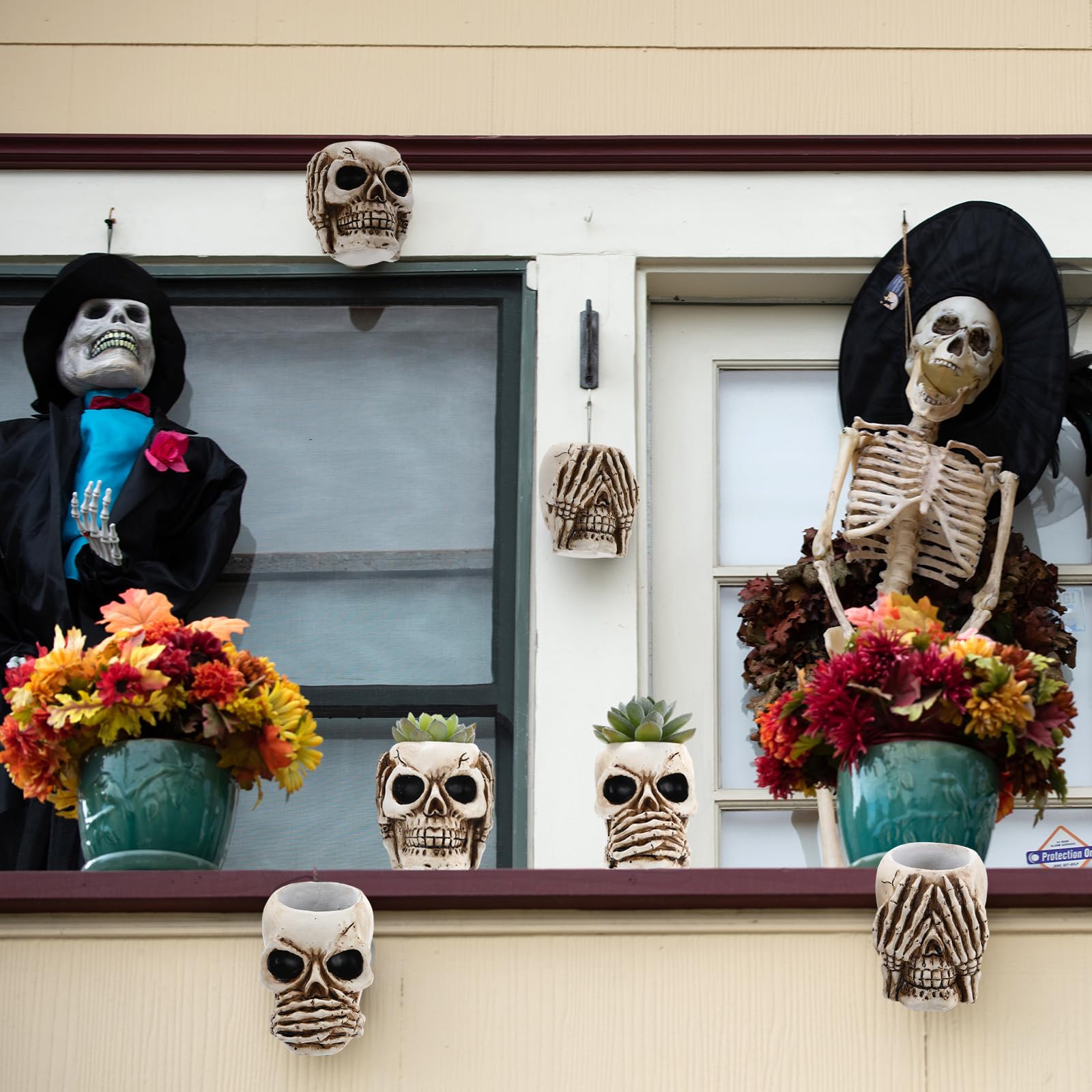 Amazon.co.jp: Tioncy スカルプランター 樹脂製 スカル型 植木鉢