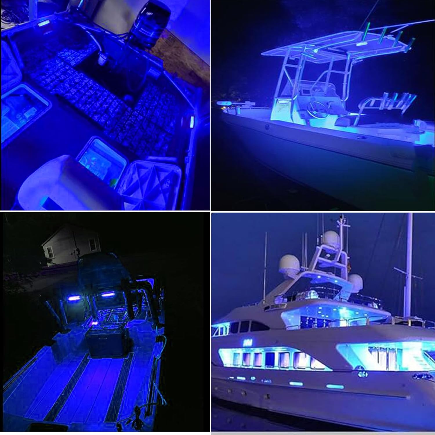 2Pcs Marine LED Boat Lights, IP68 Waterproof 27LED, Pontoon Boat Transom & Stern Navigation, 1200LM, 10-24V (Blue)